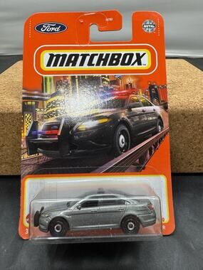 Matchbox Ford Police Interceptor Gray #95/100 Unmarked Detective Car MBX Metro